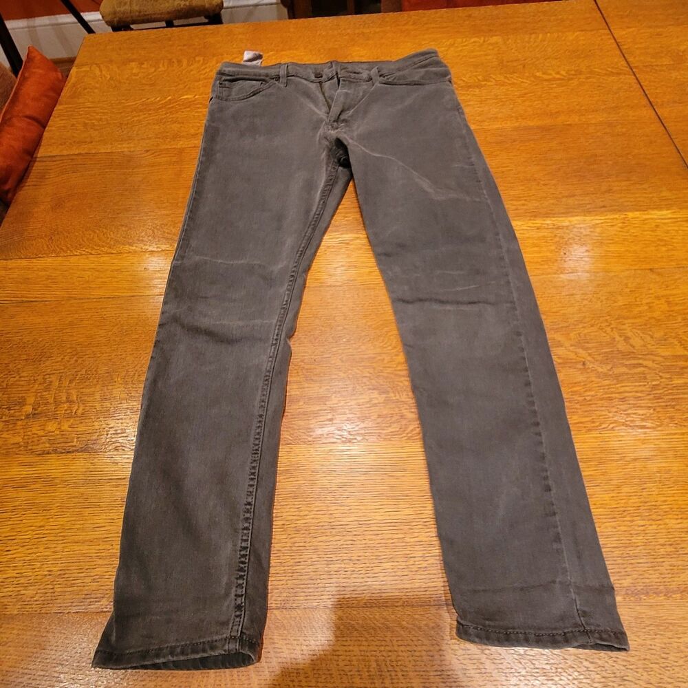 Levi's 512 34x32 Men's Gray Slim Fit Stretch Denim Jeans 5-Pocket Zip Button